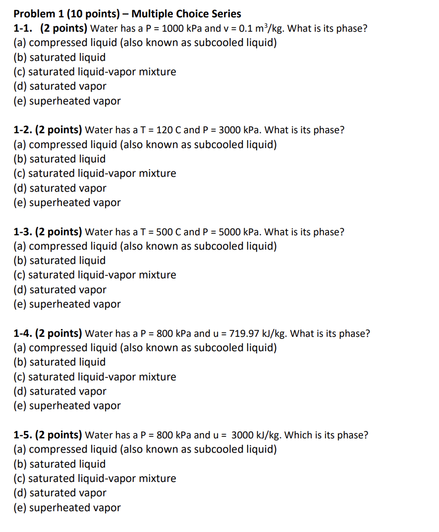 Problem 1 ( 1 0 points ) - Multiple Choice Series