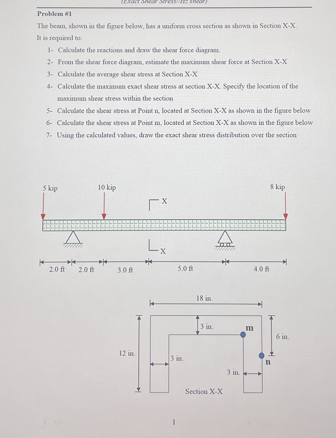 ( Exact Dhear DIress / / Hz shear ) Problem # 1