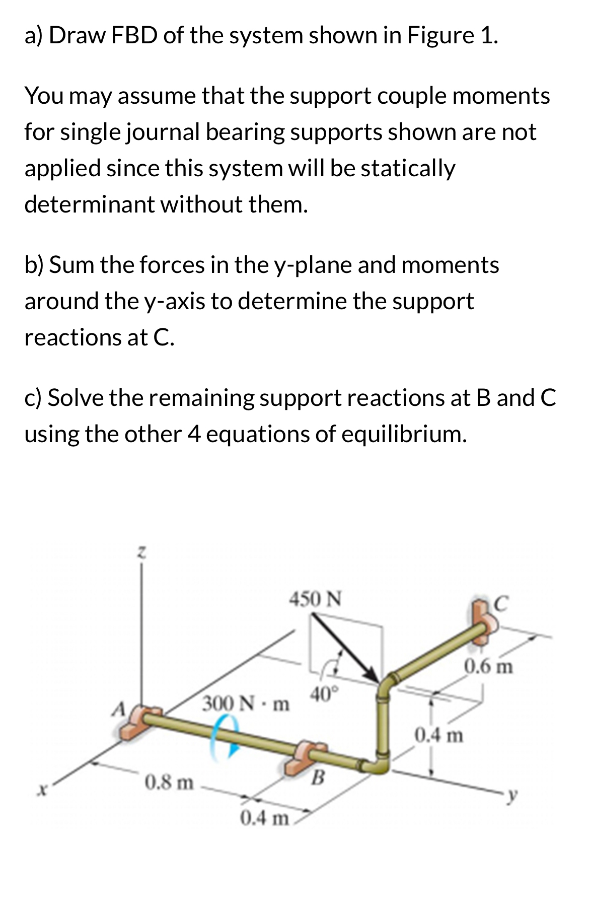 a ) Draw FBD of the system shown in Figure 1 .