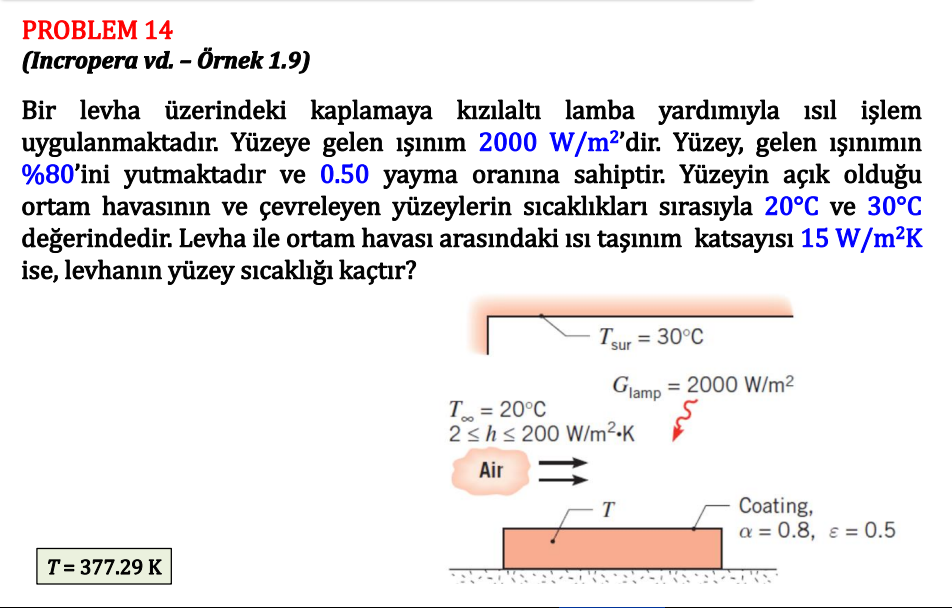 PROBLEM 1 4 ( Incropera vd . - rnek 1 . 9 ) Bir