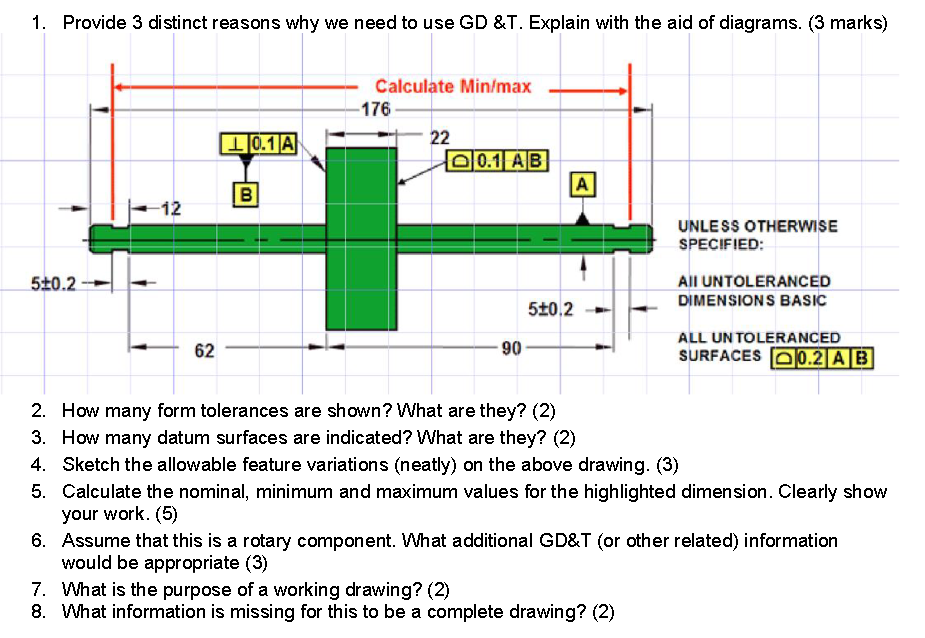 Show me the steps to solve 1 . Provide 3 distinct