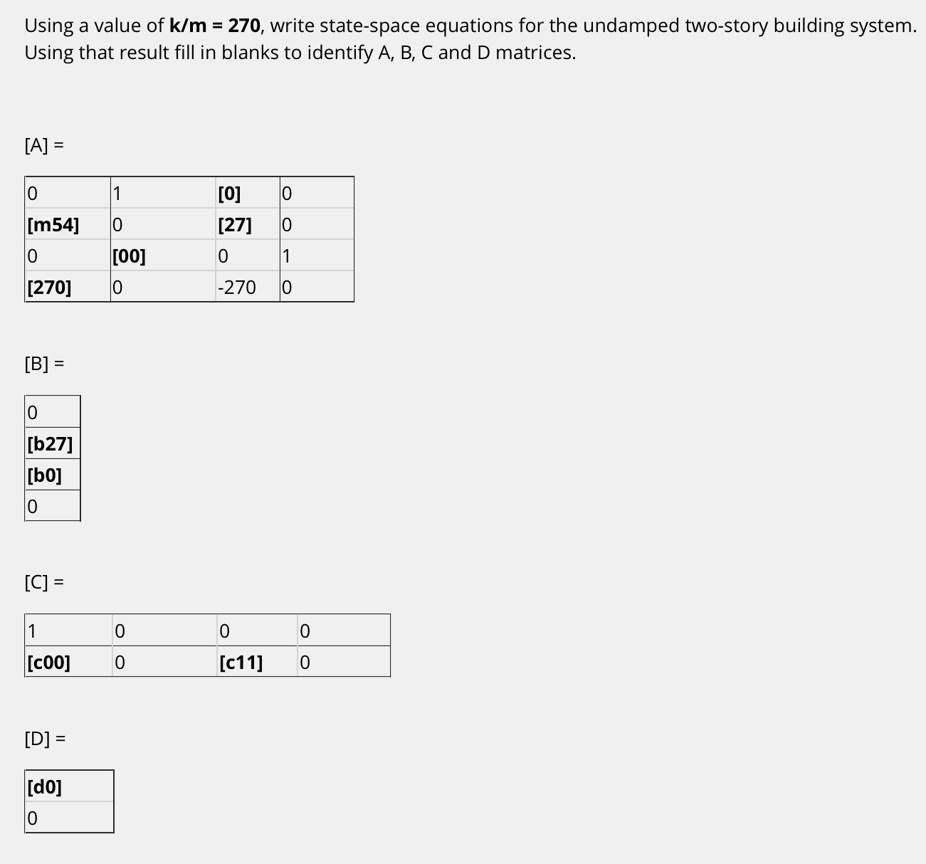 Find [ 0 ] , [ m 5 4 ] , [ 2 7 ] , [ 0 0 ] , [ 2