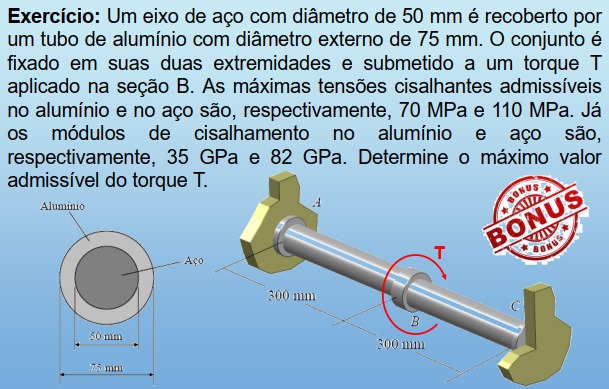 Exerc cio: Um eixo de a o com di metro de 5 0 mm