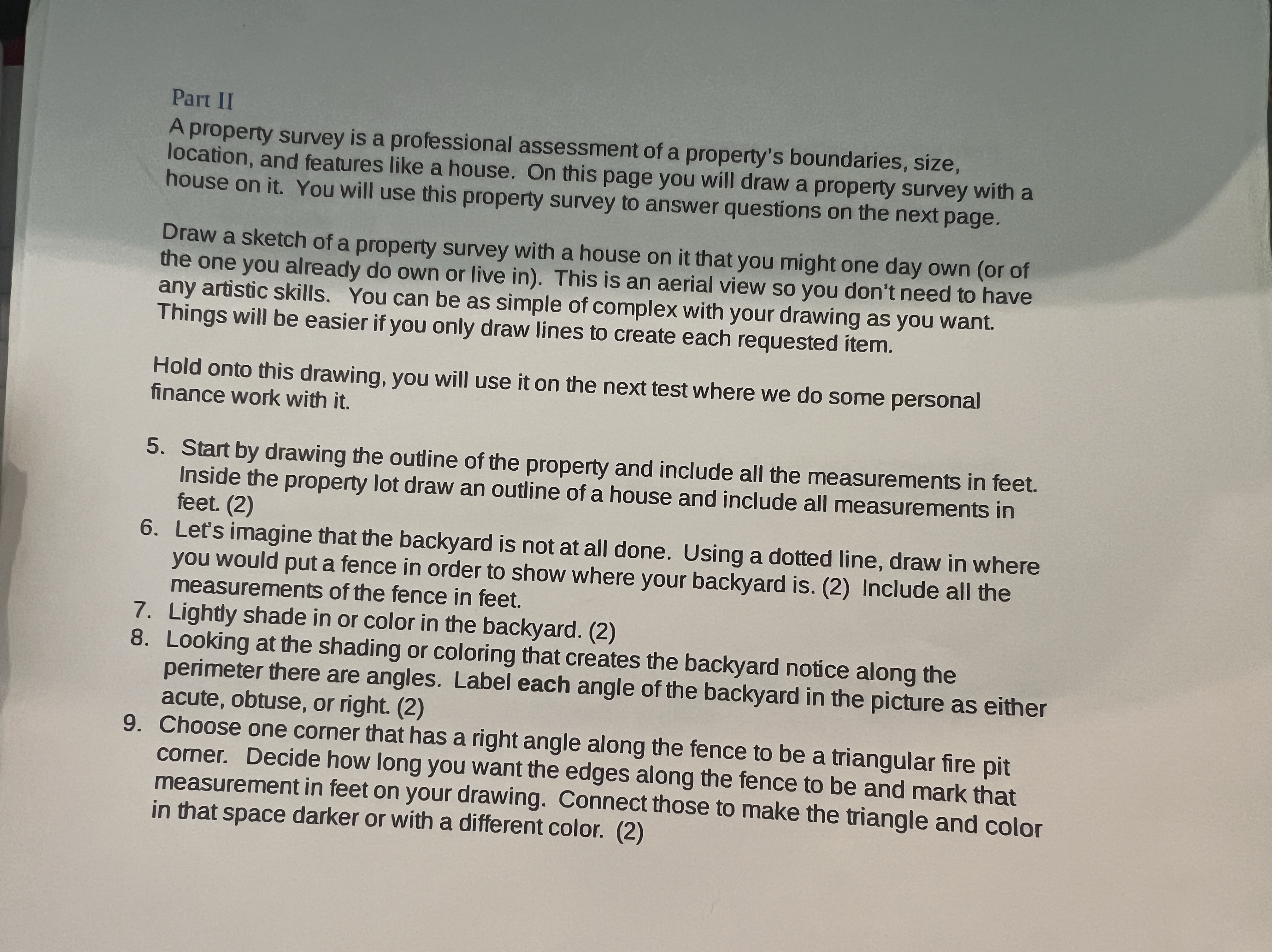 Part II A property survey is a professional