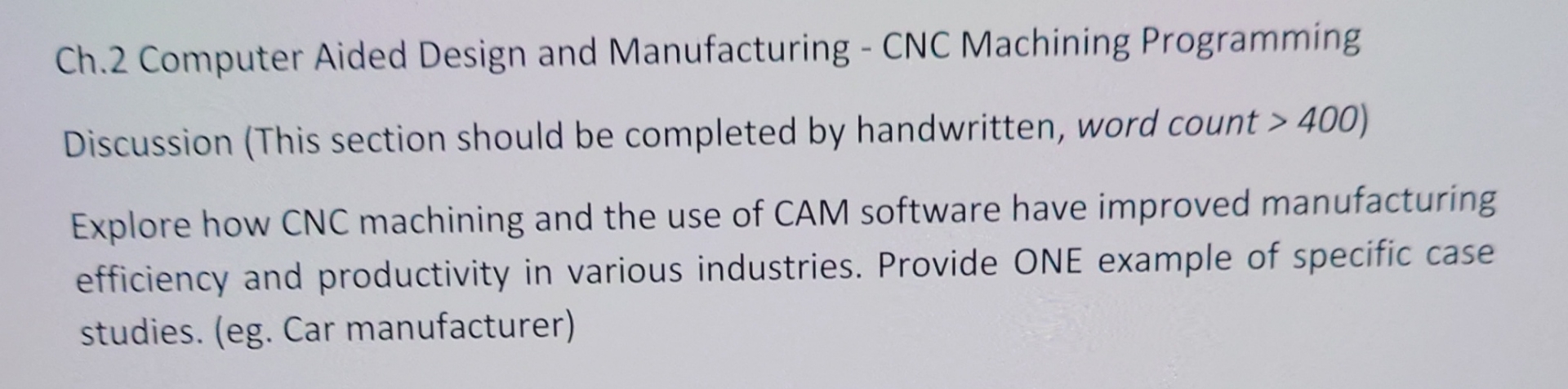 Ch . 2 Computer Aided Design and Manufacturing -