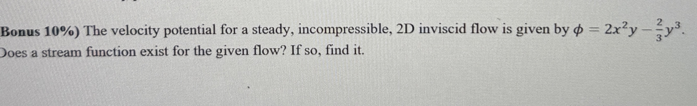c . Does a velocity potential exist for the flow