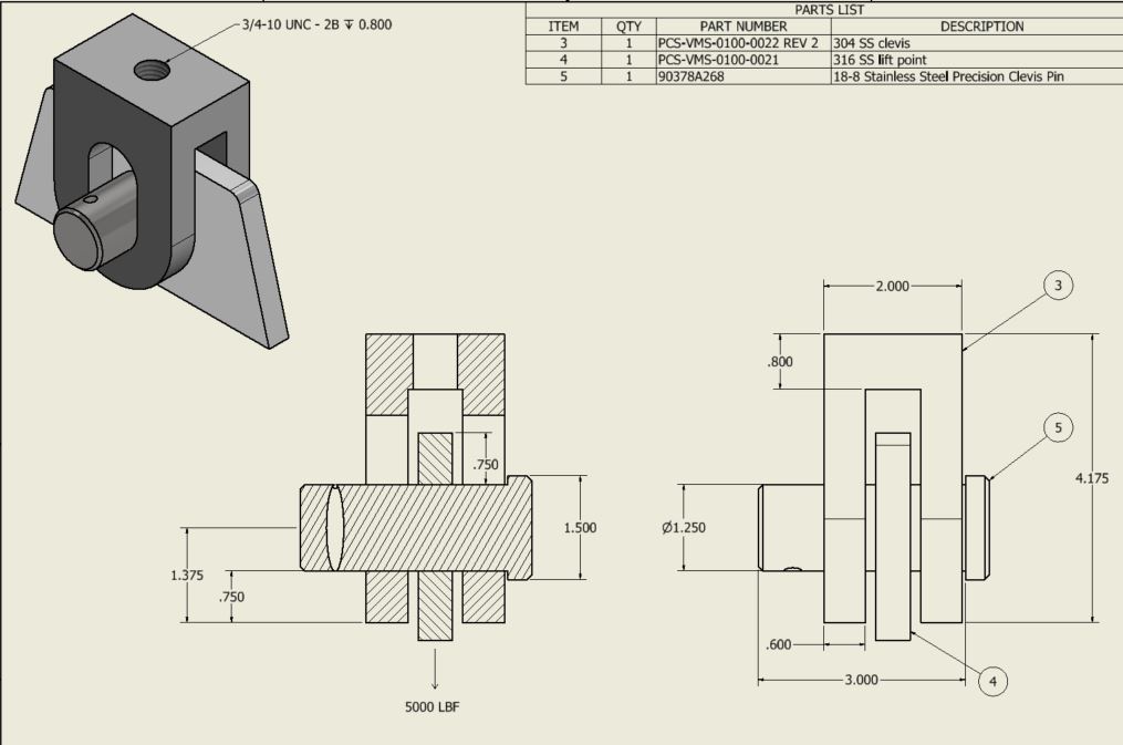 calculate the shear stress on the clevis pin and