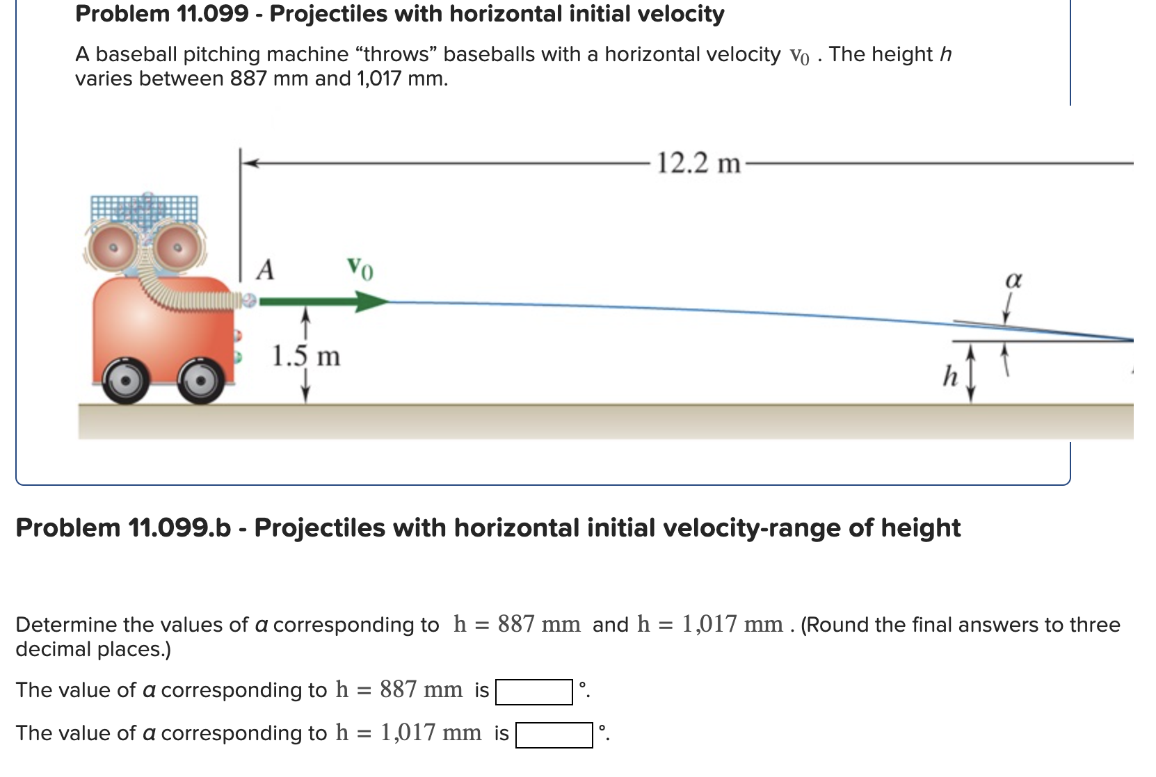 Problem 1 1 . 0 9 9 . b - Projectiles with