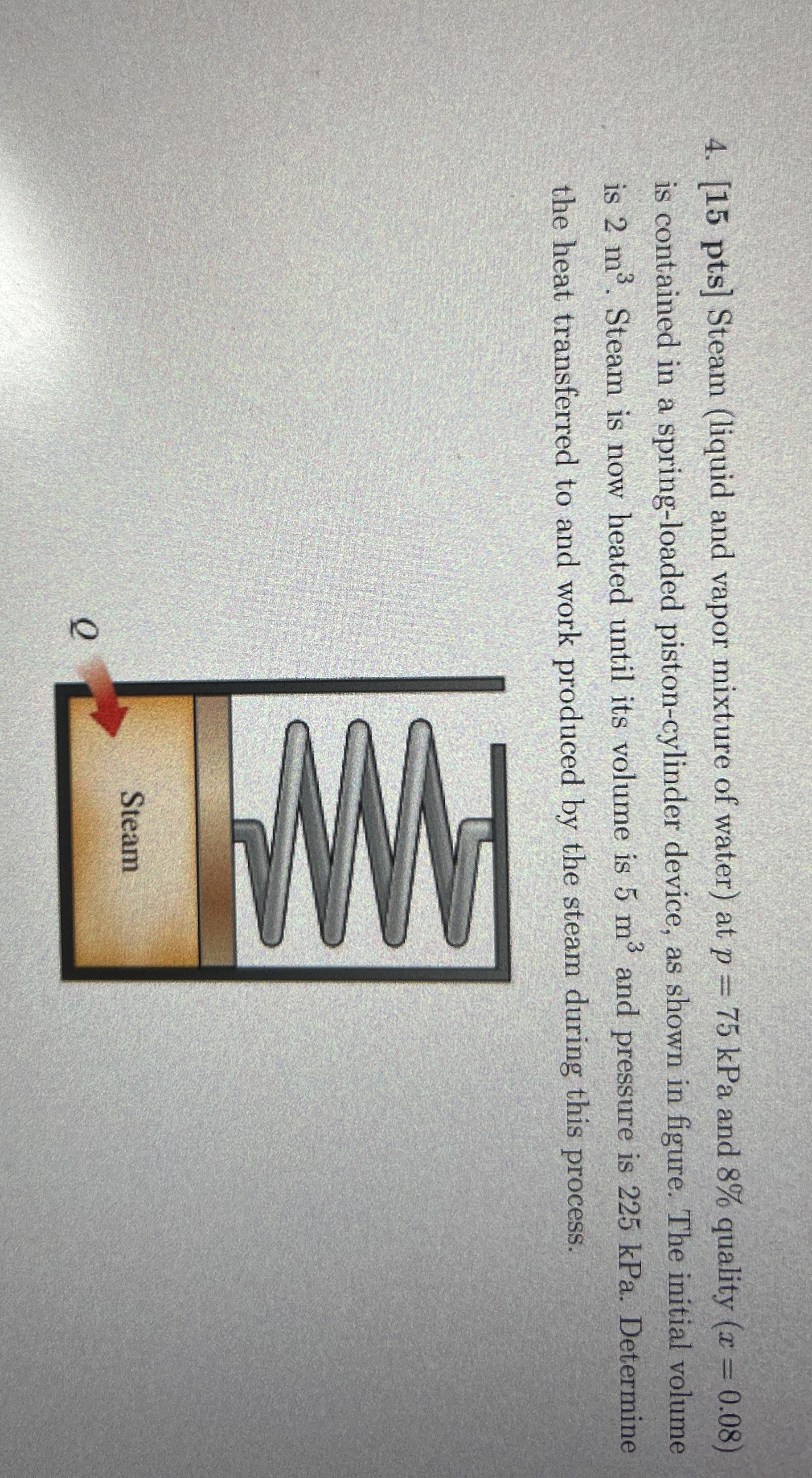[ 1 5 pts ] Steam ( liquid and vapor mixture of