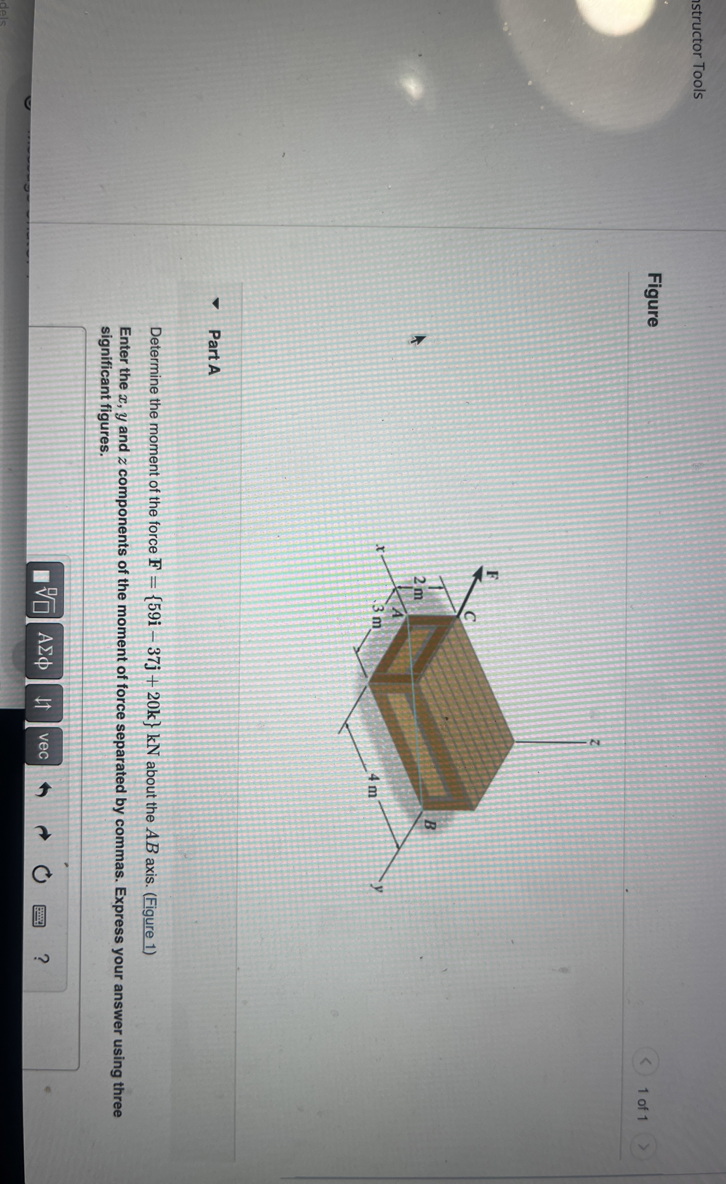 istructor Tools Figure 1 of 1 Part A Determine