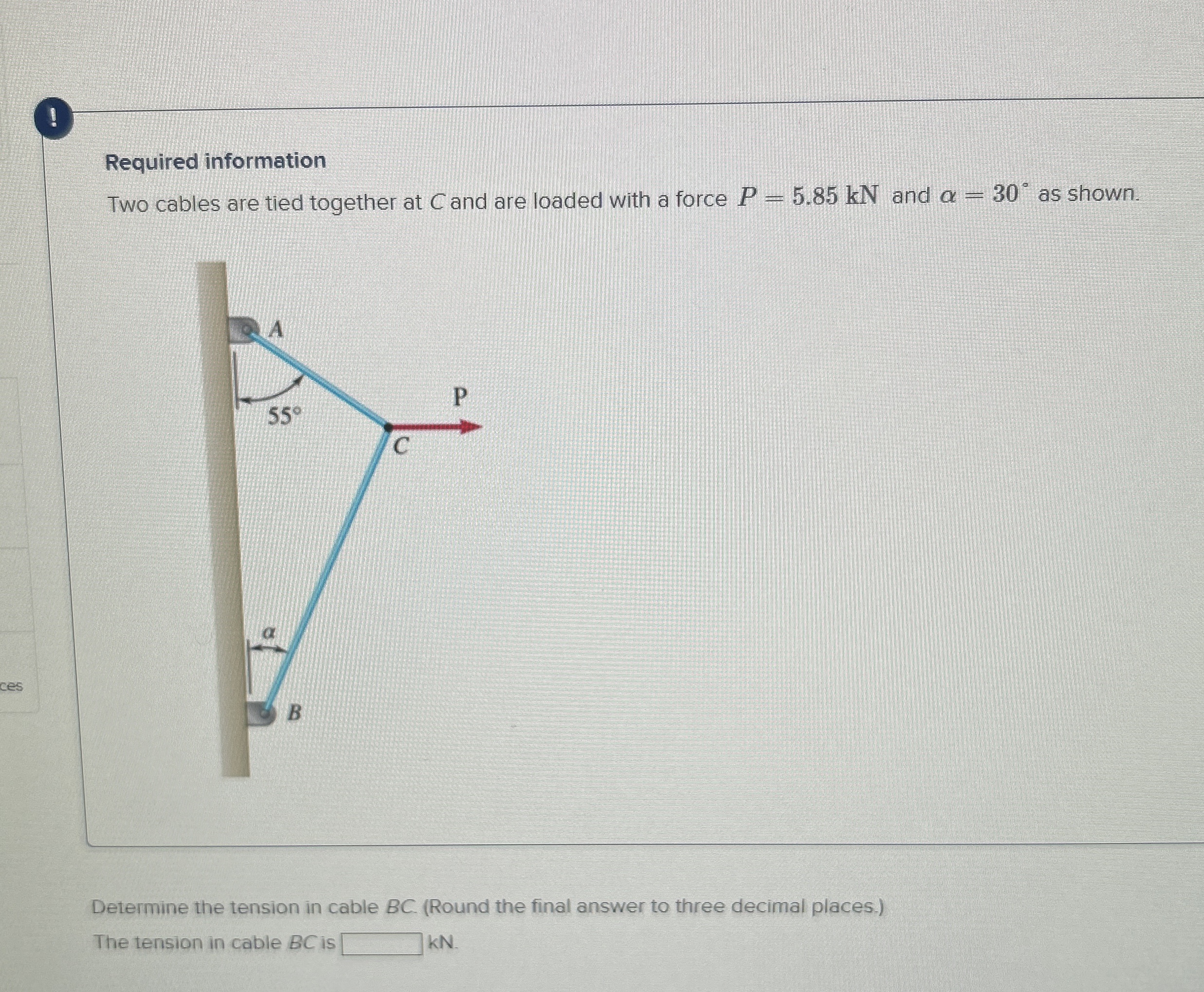 Required information Two cables are tied together