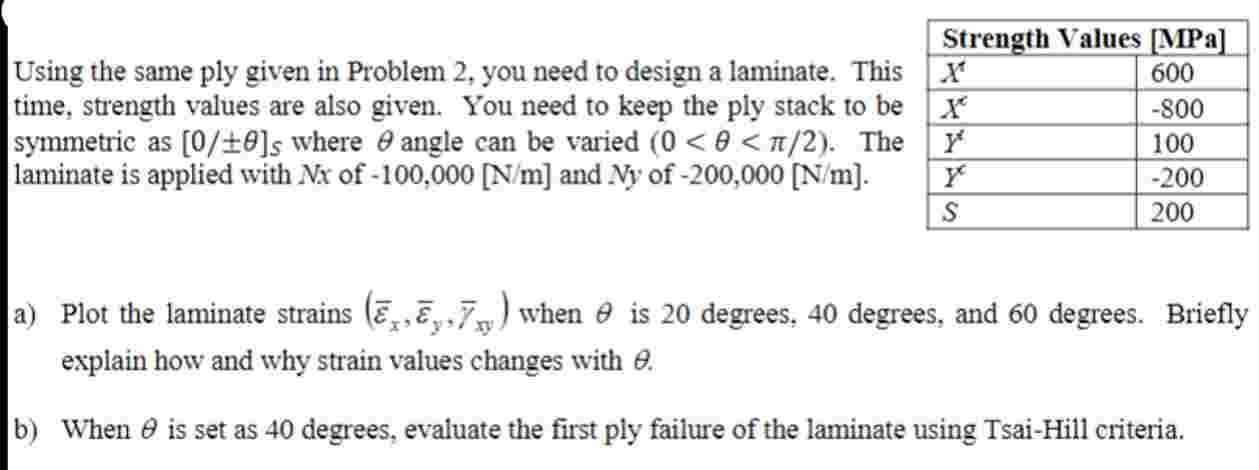 Using the same ply given in Problem 2 , you need