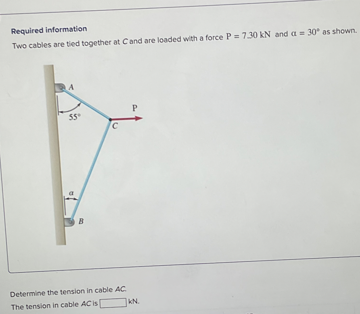 Required information Two cables are tied together