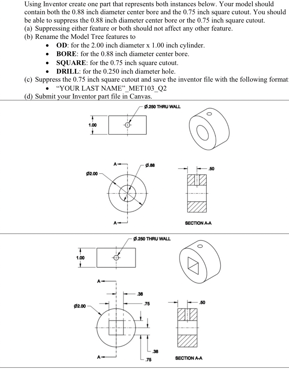 Using Inventor create one part that represents