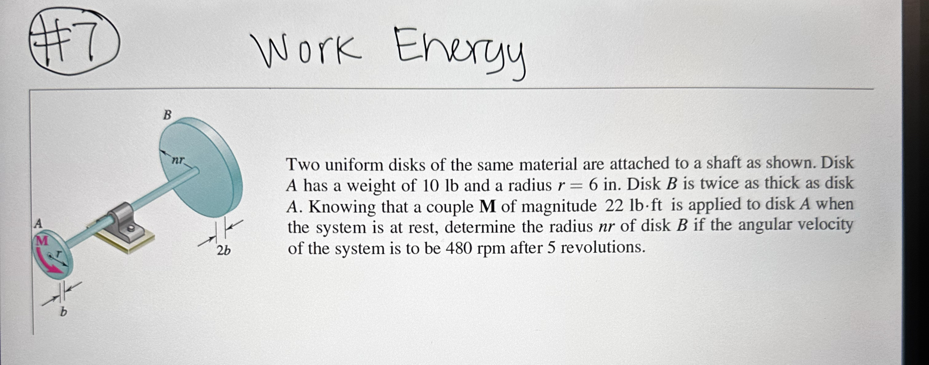 Work Ehergy Two uniform disks of the same