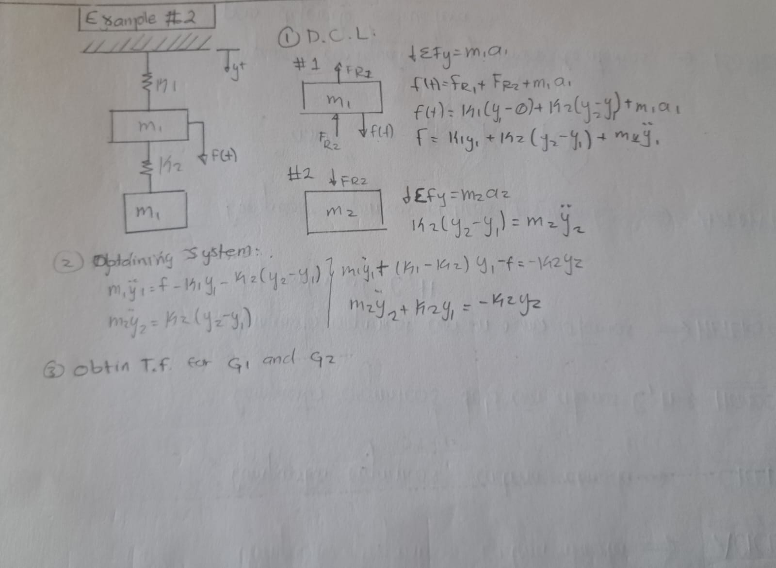 Obtain the Transfer Function and the State Space