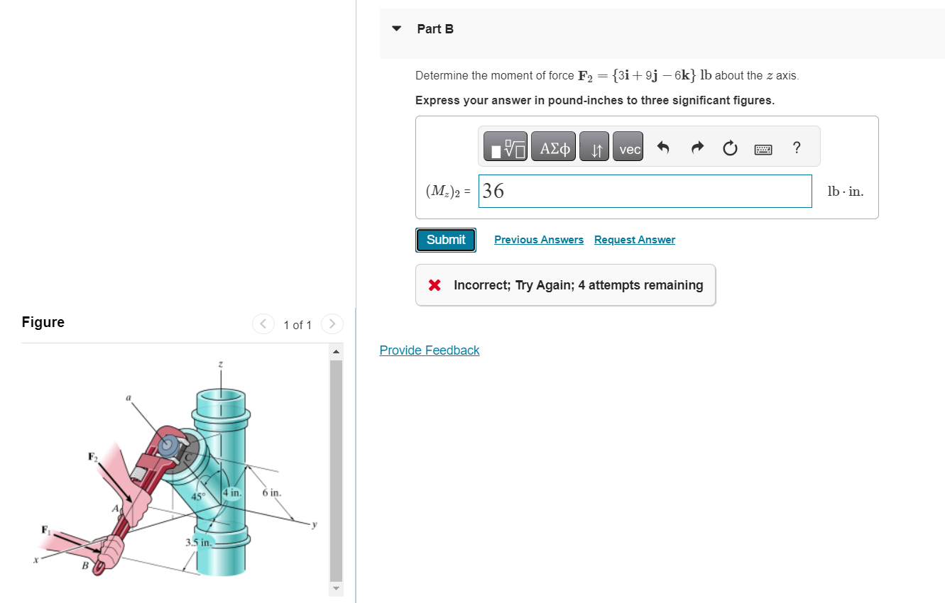 Part B Determine the moment of force F 2 = { 3 i
