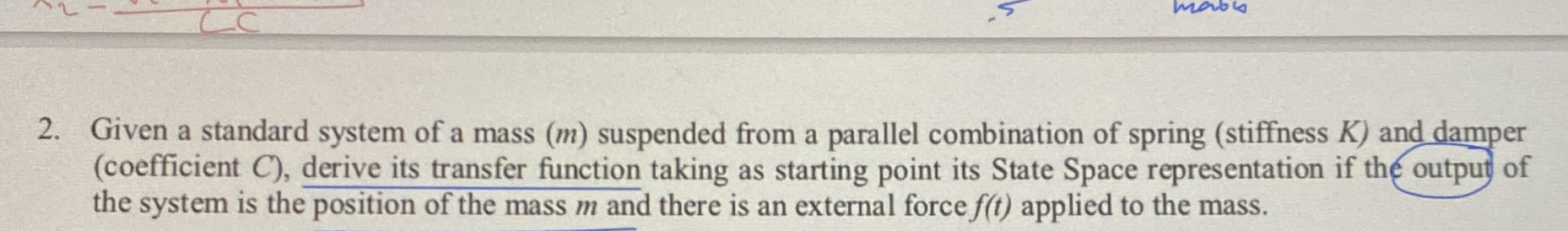 Given a standard system of a mass ( m ) suspended