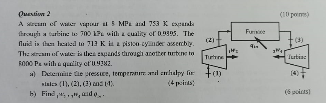 Question 2 ( 1 0 points ) A stream of water
