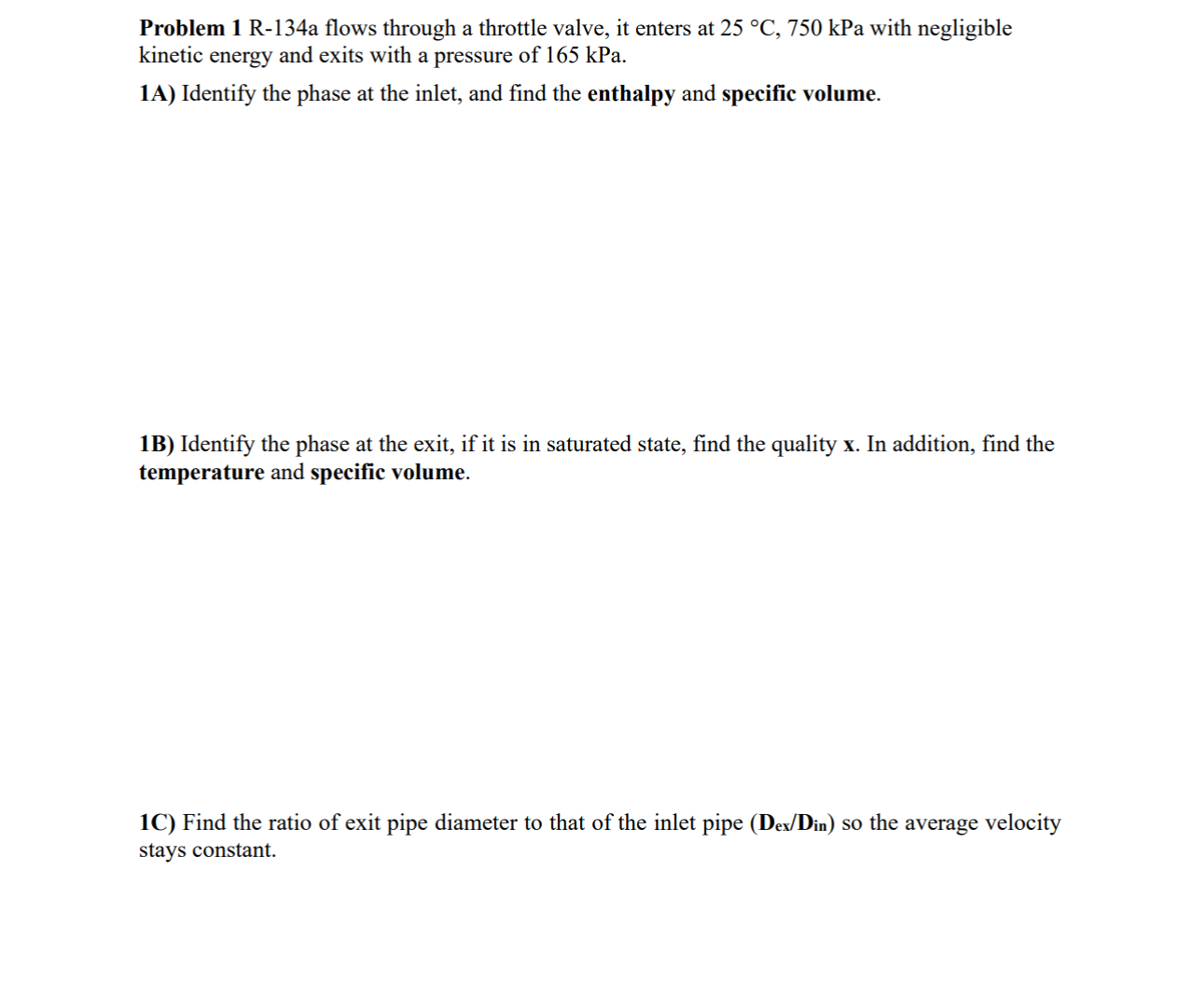 Problem 1 R - 1 3 4 a flows through a throttle