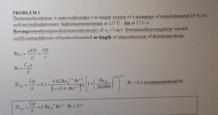PROBLEM 2 Thethermalinsulation is removedfromthe