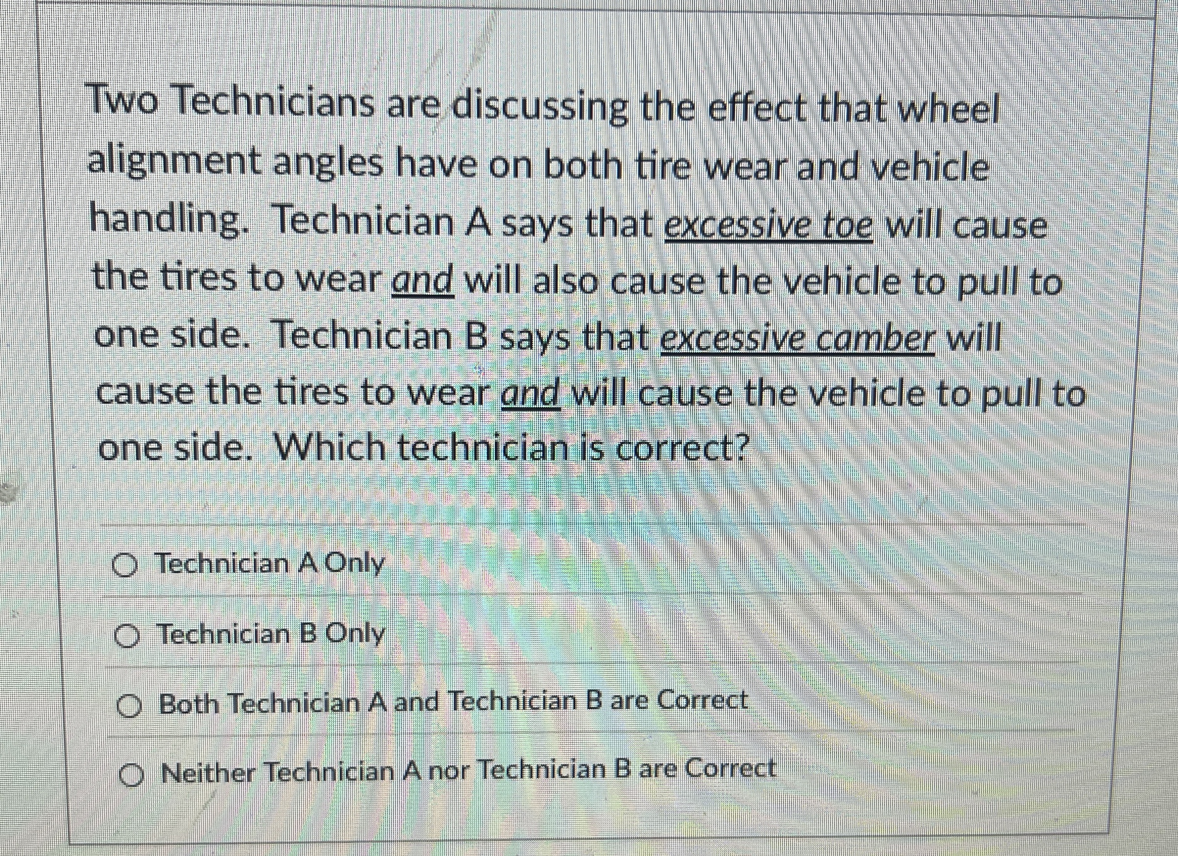 Two Technicians are discussing the effect that