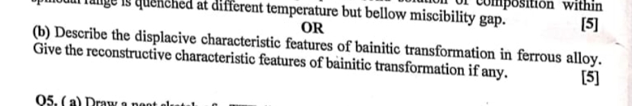 ( b ) Describe the displacive characteristic