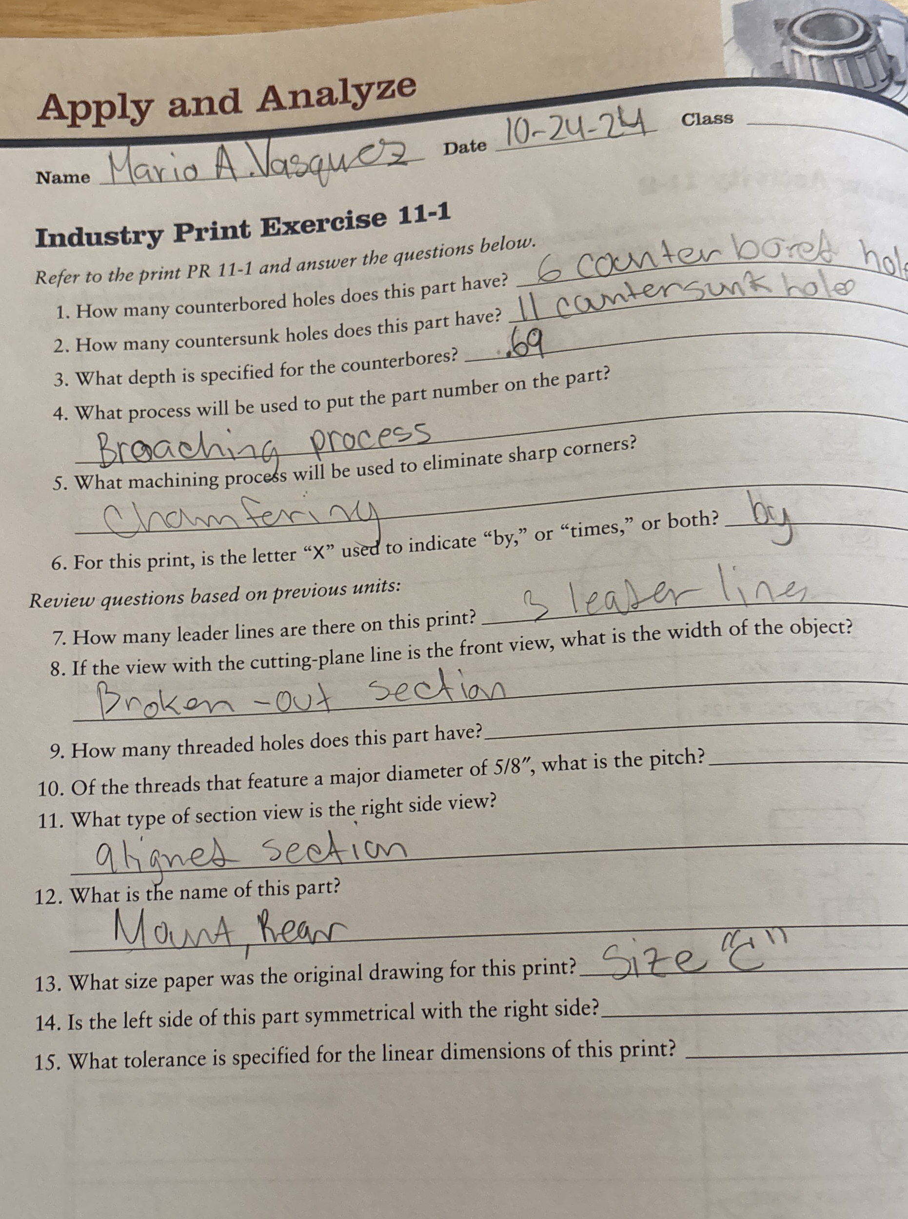 Apply and Analyze Name Mario A . Vasquez Date 1 0