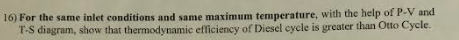 1 6 ) For the same inlet conditions and same