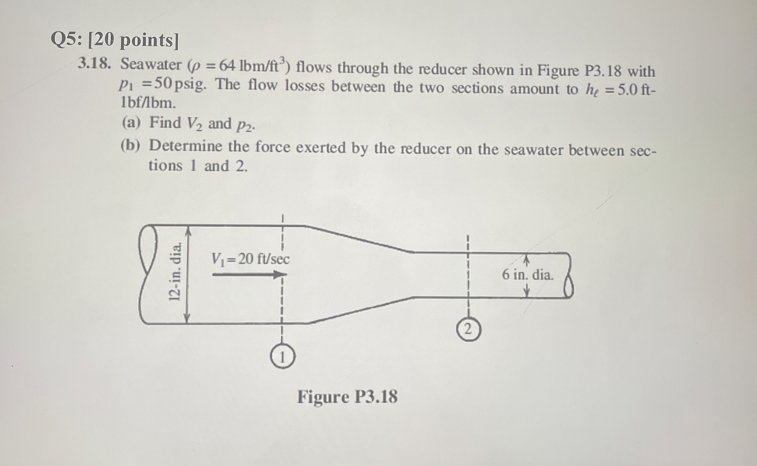 Q 5 : [ 2 0 points ] 3 . 1 8 . Seawater