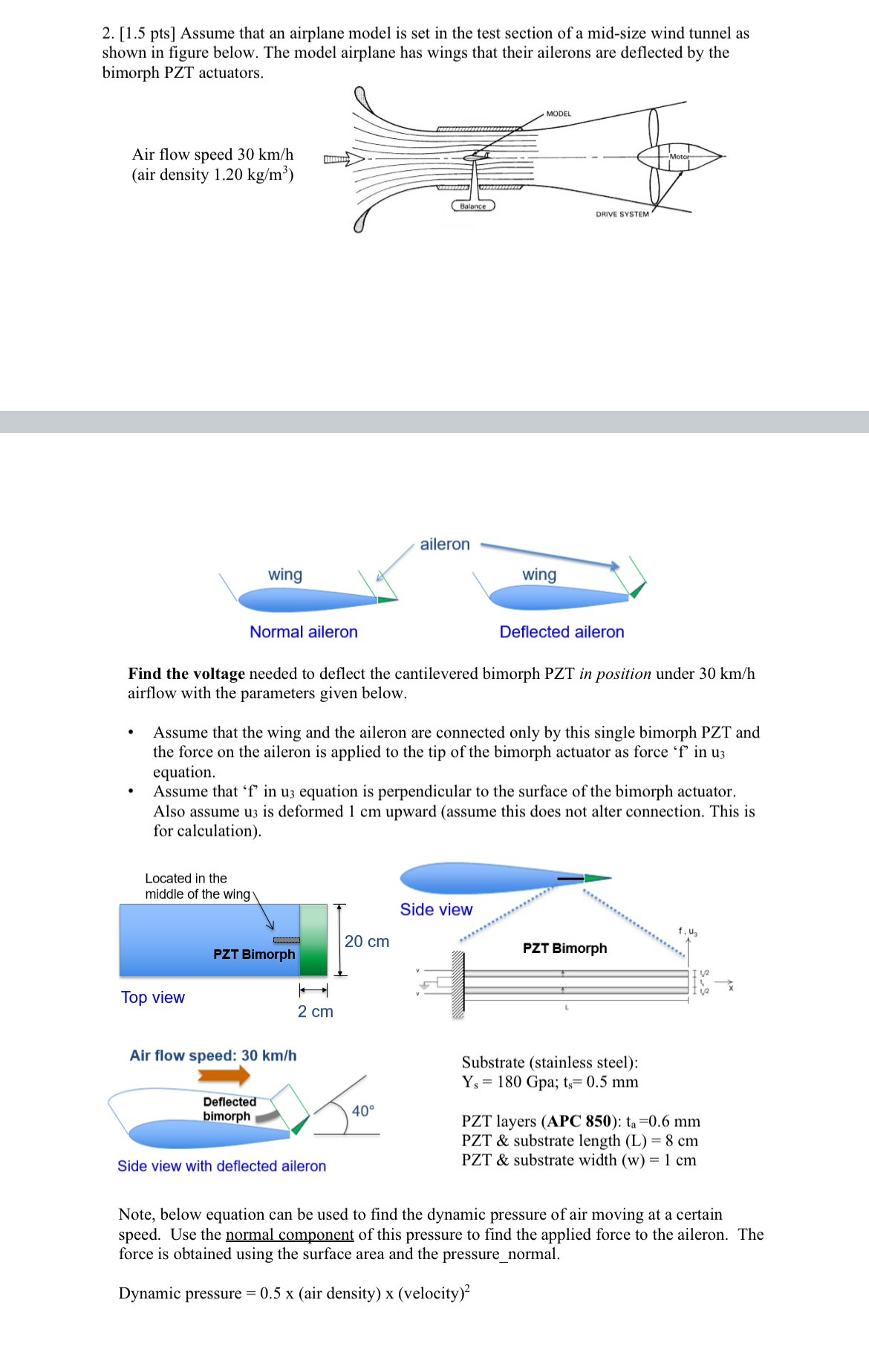 Assume that an airplane model is set in the test