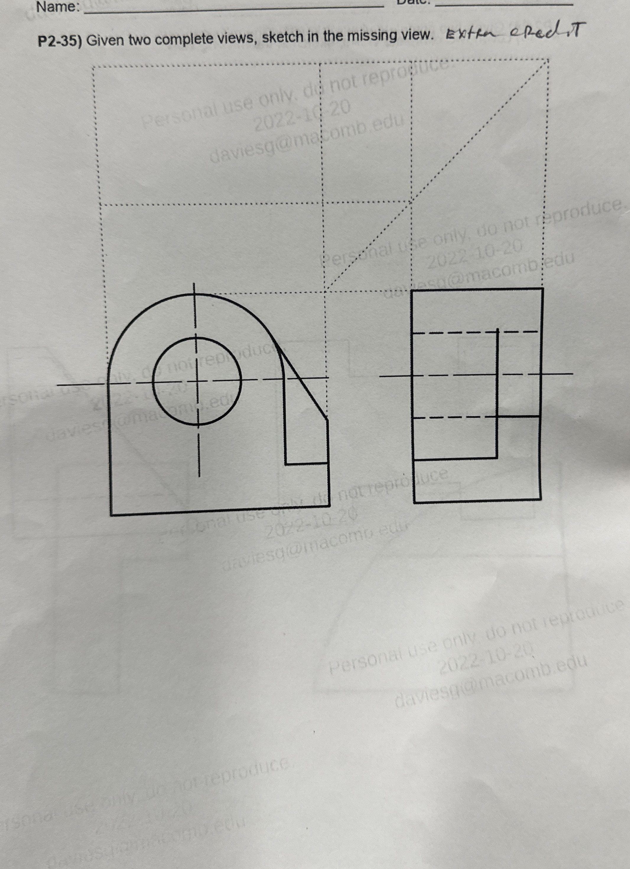 Name: P 2 - 3 5 ) Given two complete views,