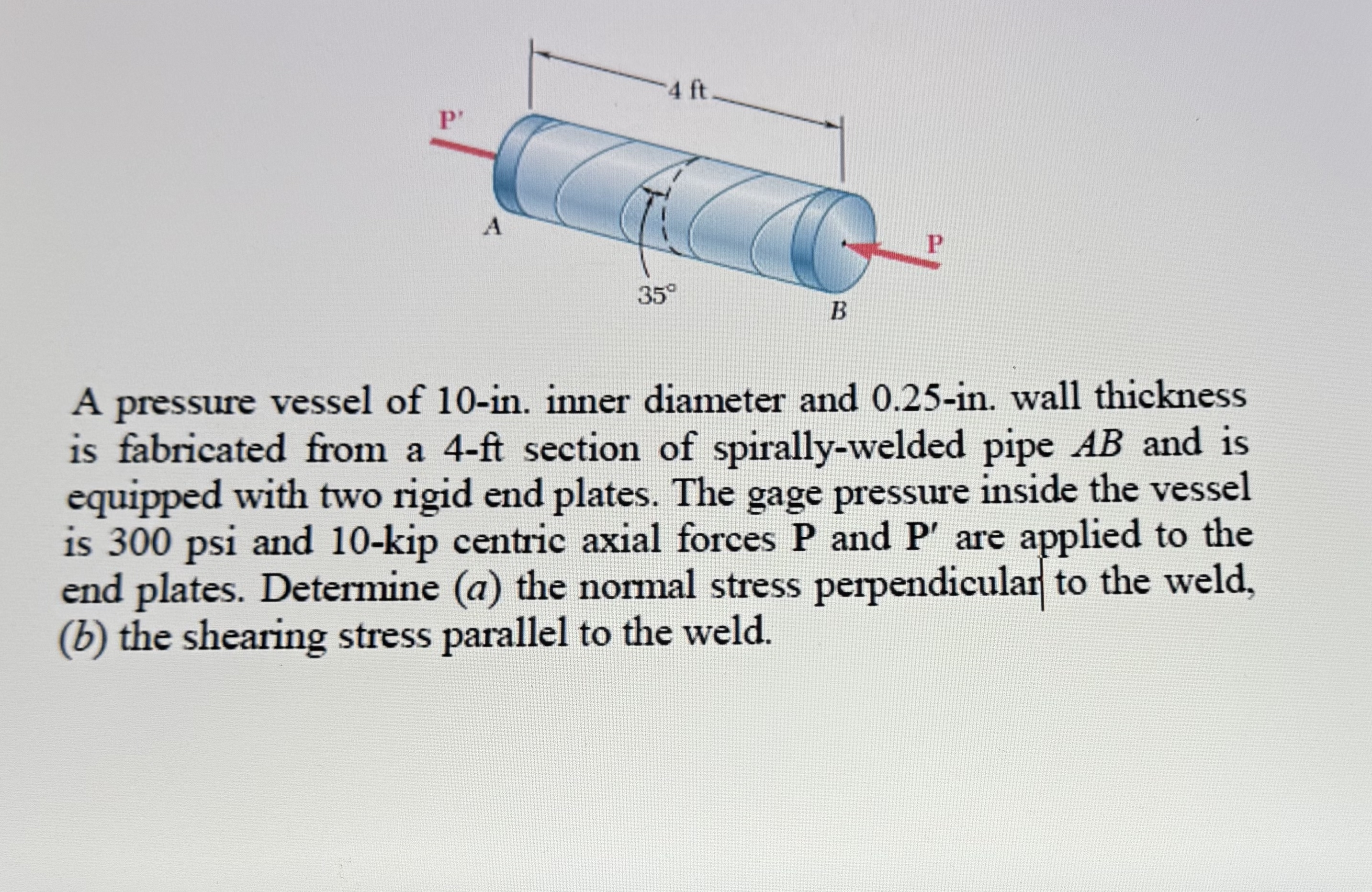 A pressure vessel of 1 0 - i n . inner diameter