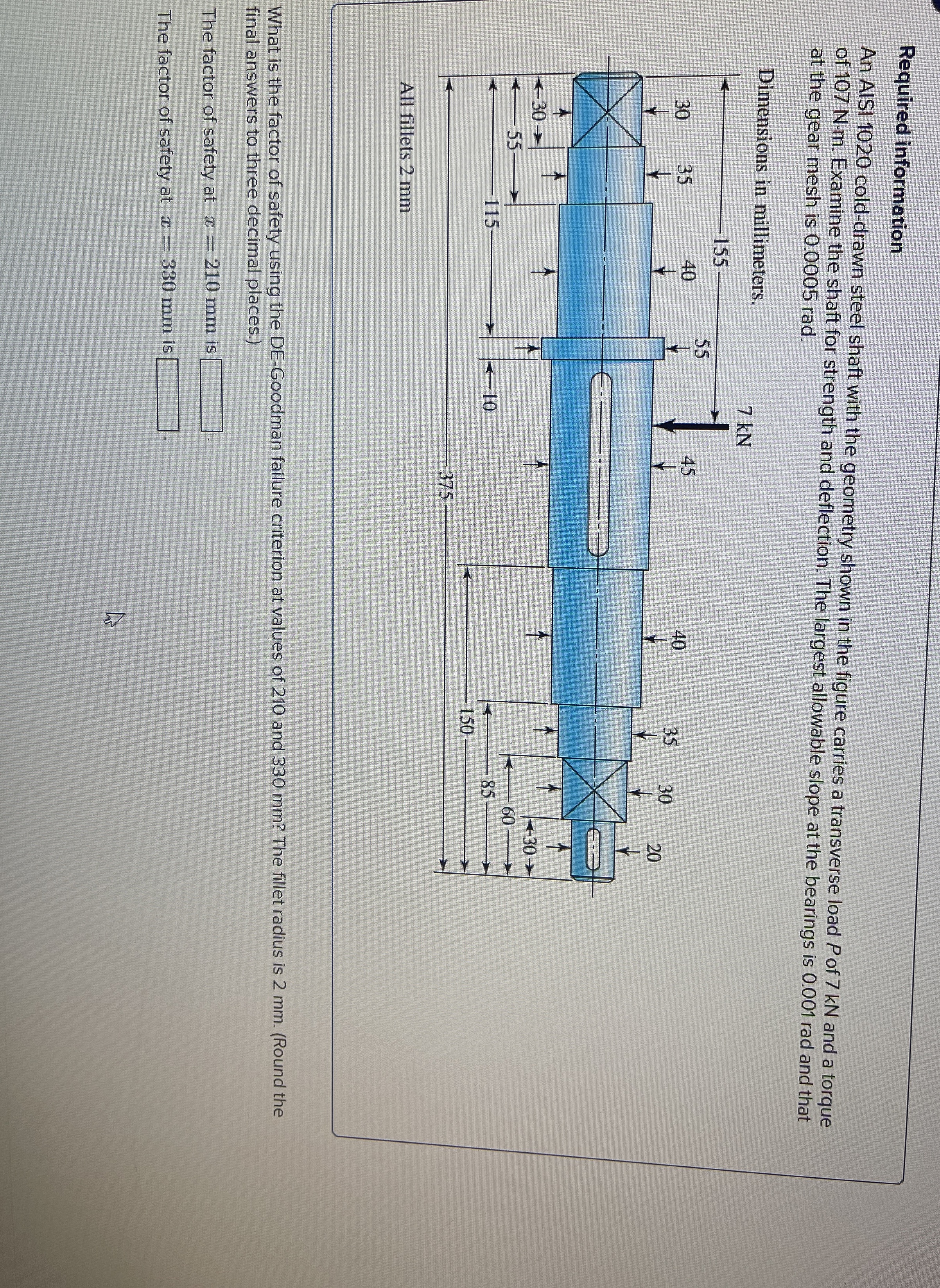 Required information An AISI 1 0 2 0 cold - drawn