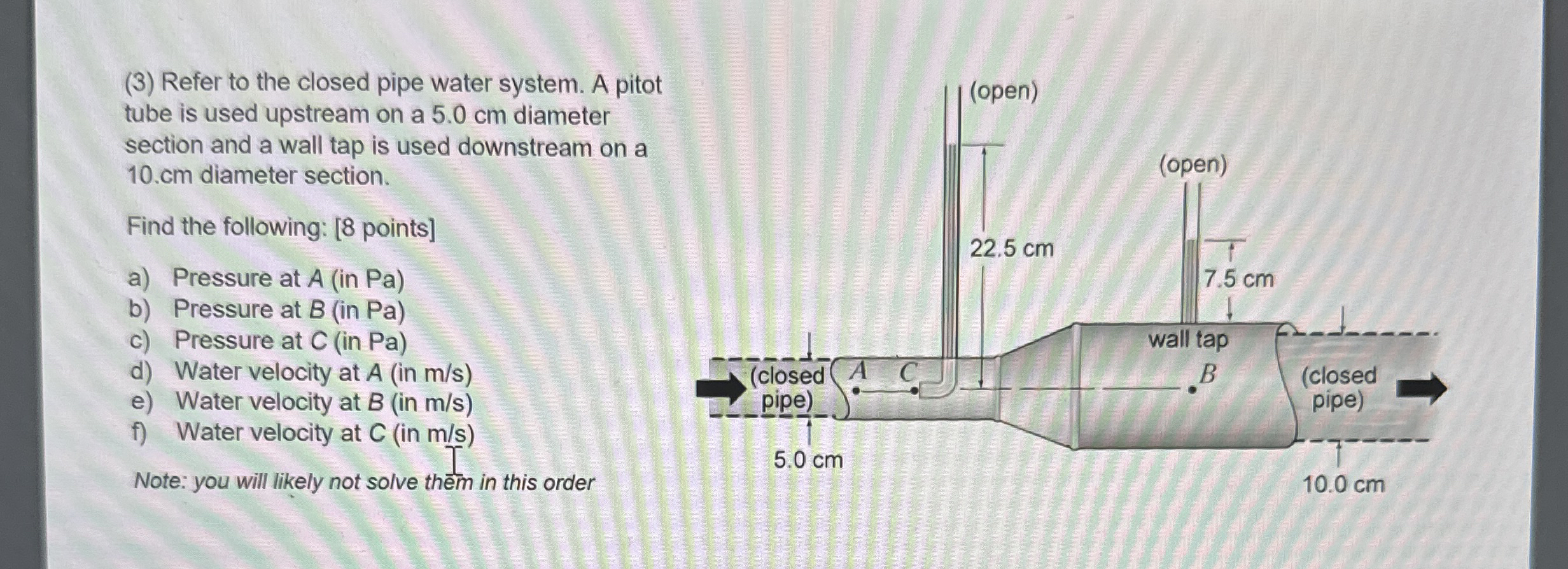 ( 3 ) Refer to the closed pipe water system. A
