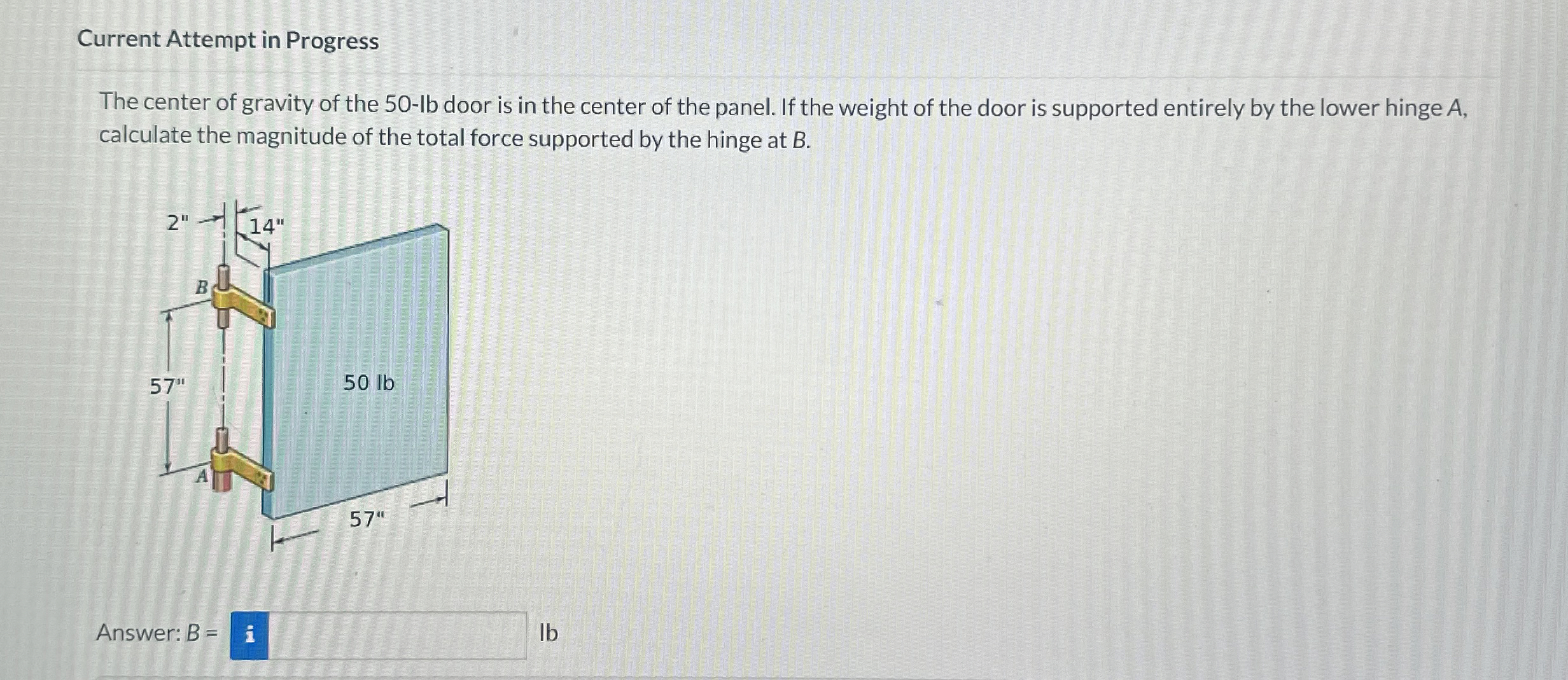Current Attempt in Progress The center of gravity