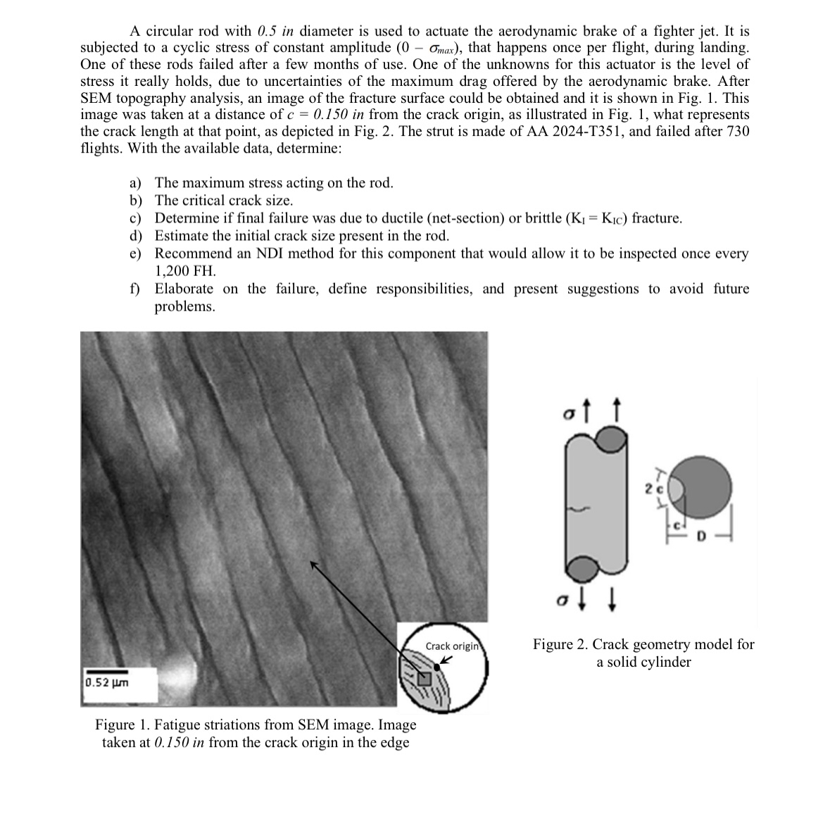 A circular rod with 0 . 5 in diameter is used to