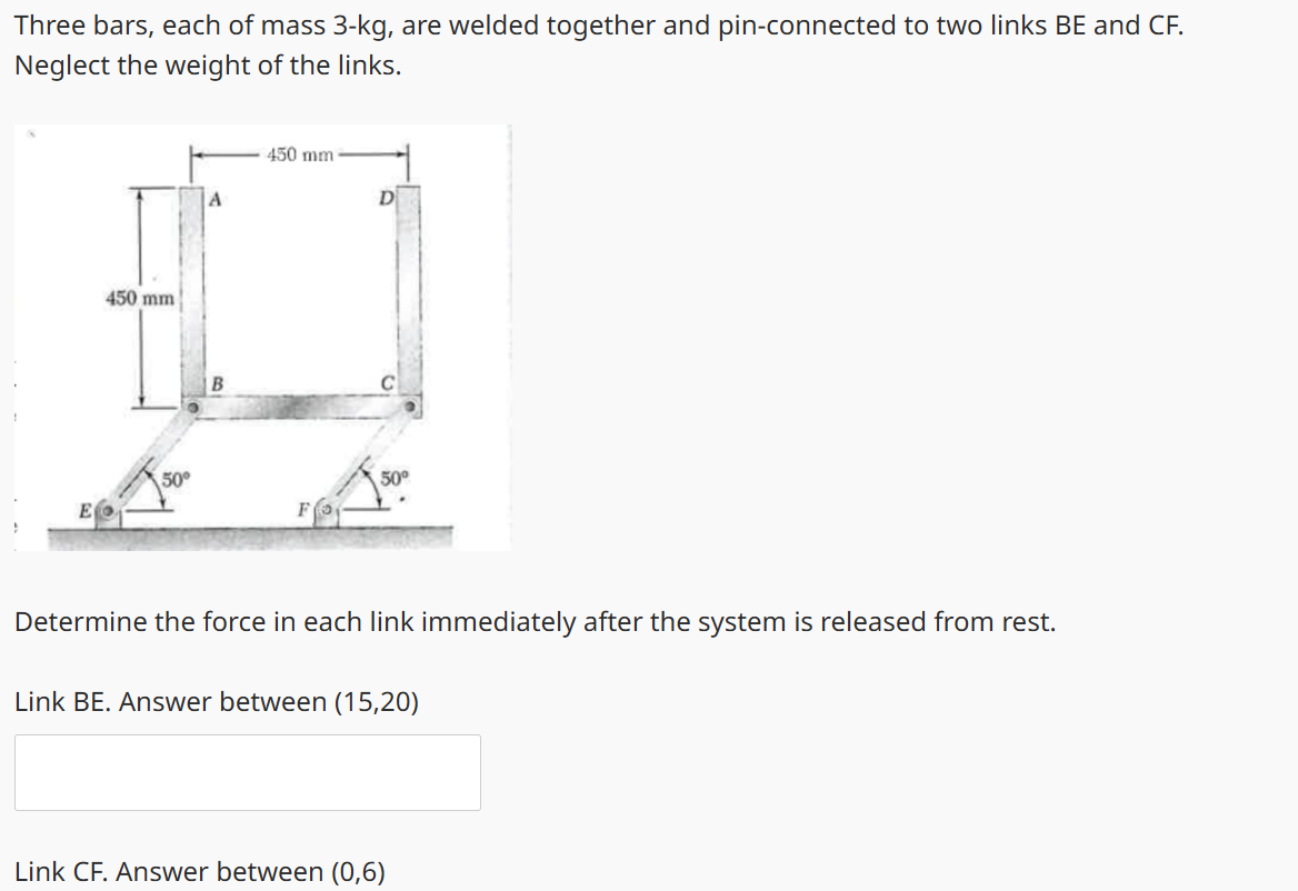 Three bars, each of mass 3 - kg , are welded
