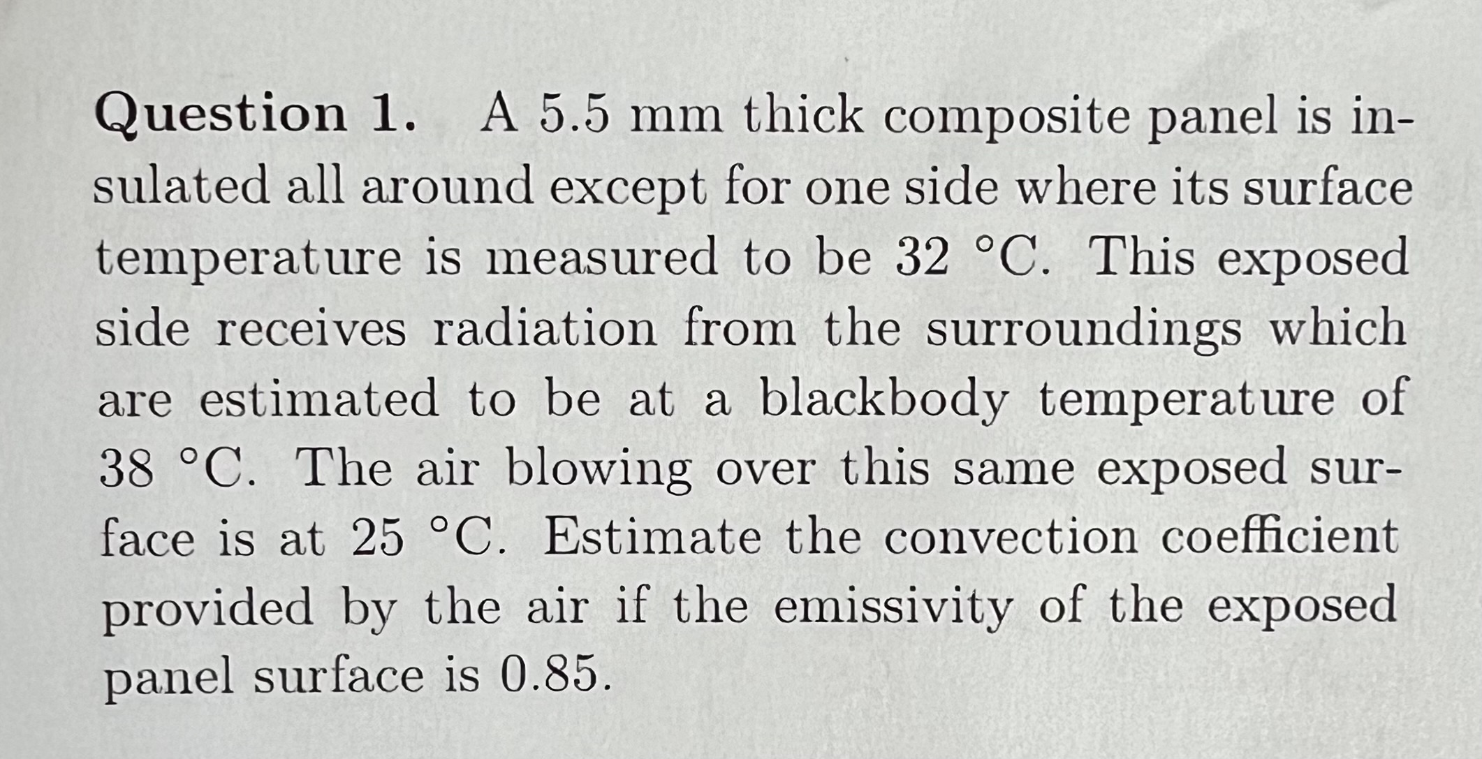 A 5 . 5 mm thick composite panel is insulated all