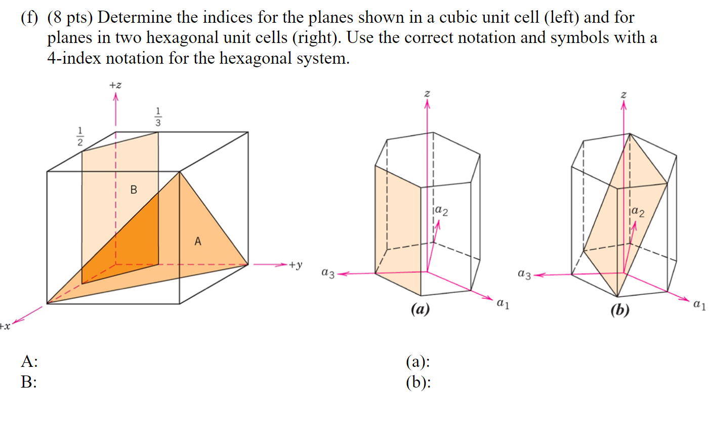 ( f ) ( 8 pts ) Determine the indices for the
