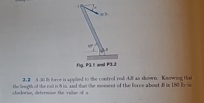 3 . 2 A 3 0 - l b force is applied to the control