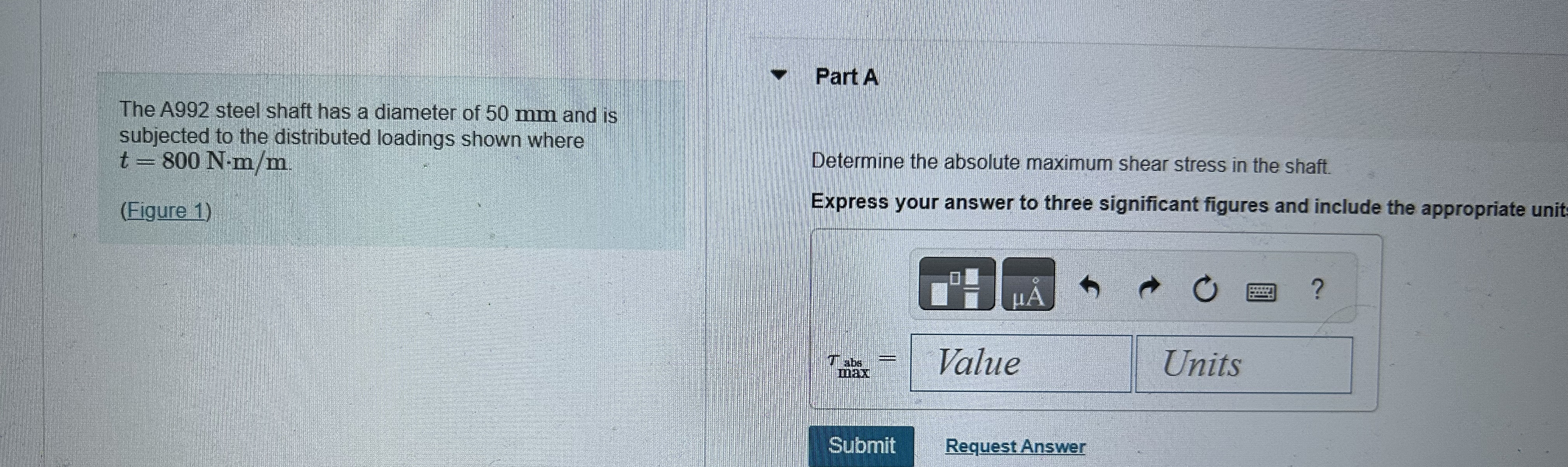 The A 9 9 2 steel shaft has a diameter of 5 0 mm