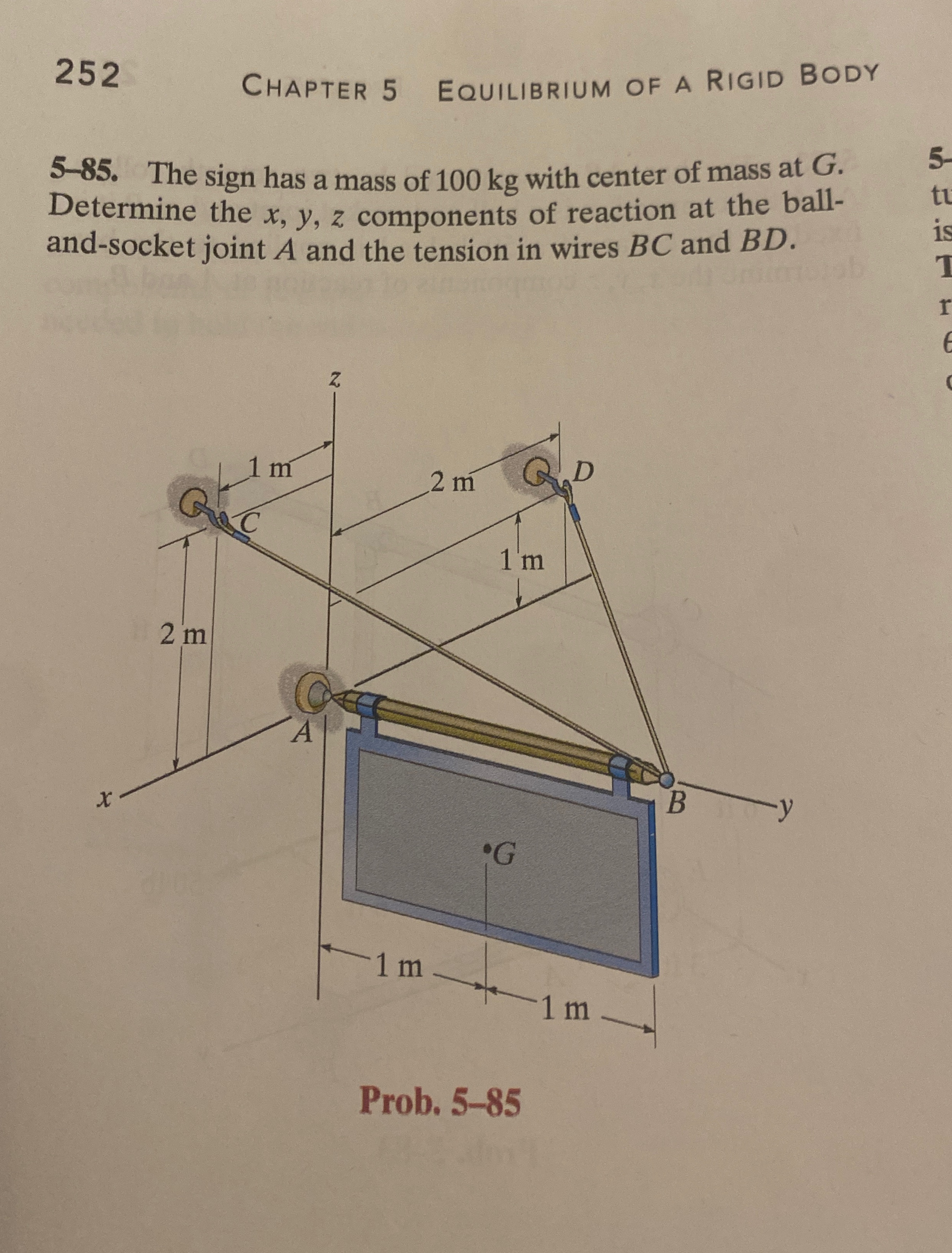 2 5 2 CHAPTER 5 EQUILIBRIUM OF A RIGID BODY 5 - 8