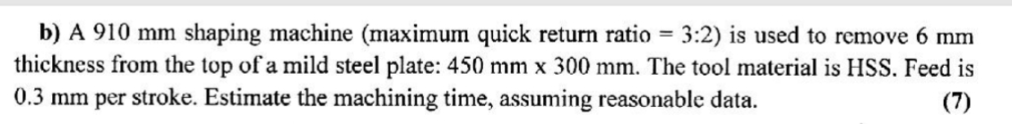 b ) A 9 1 0 mm shaping machine ( maximum quick