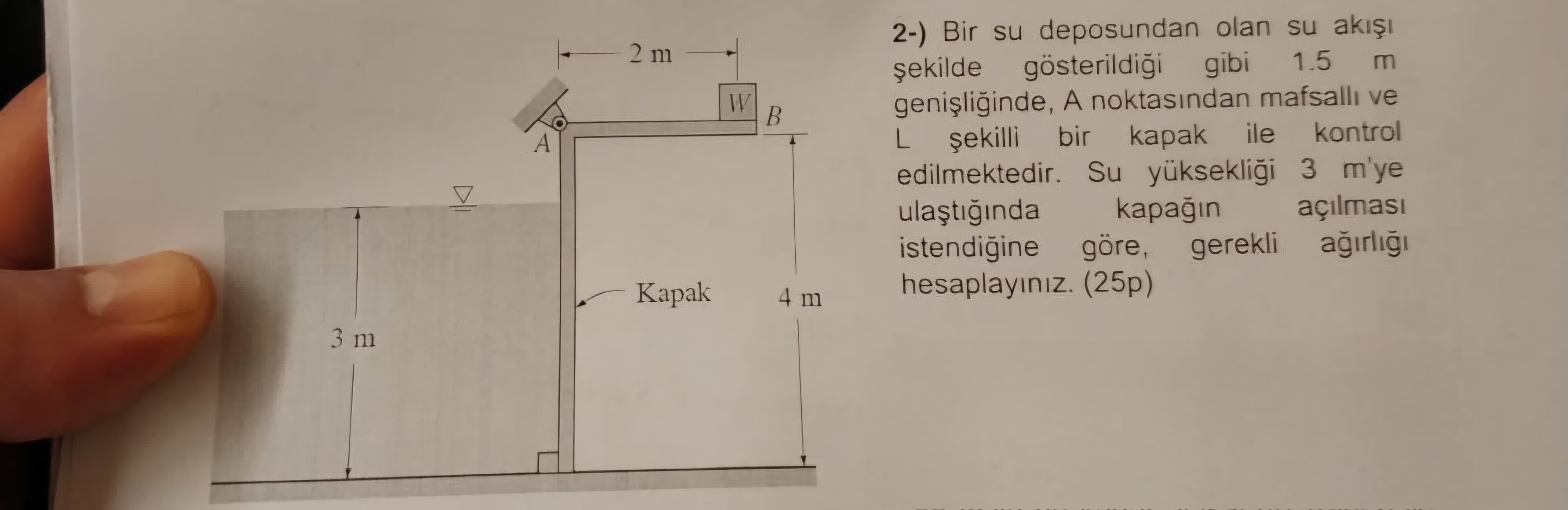 2 - ) Bir su deposundan olan su ak ekilde g