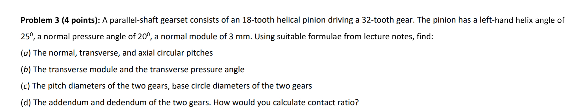 Problem 3 ( 4 points ) : A parallel - shaft
