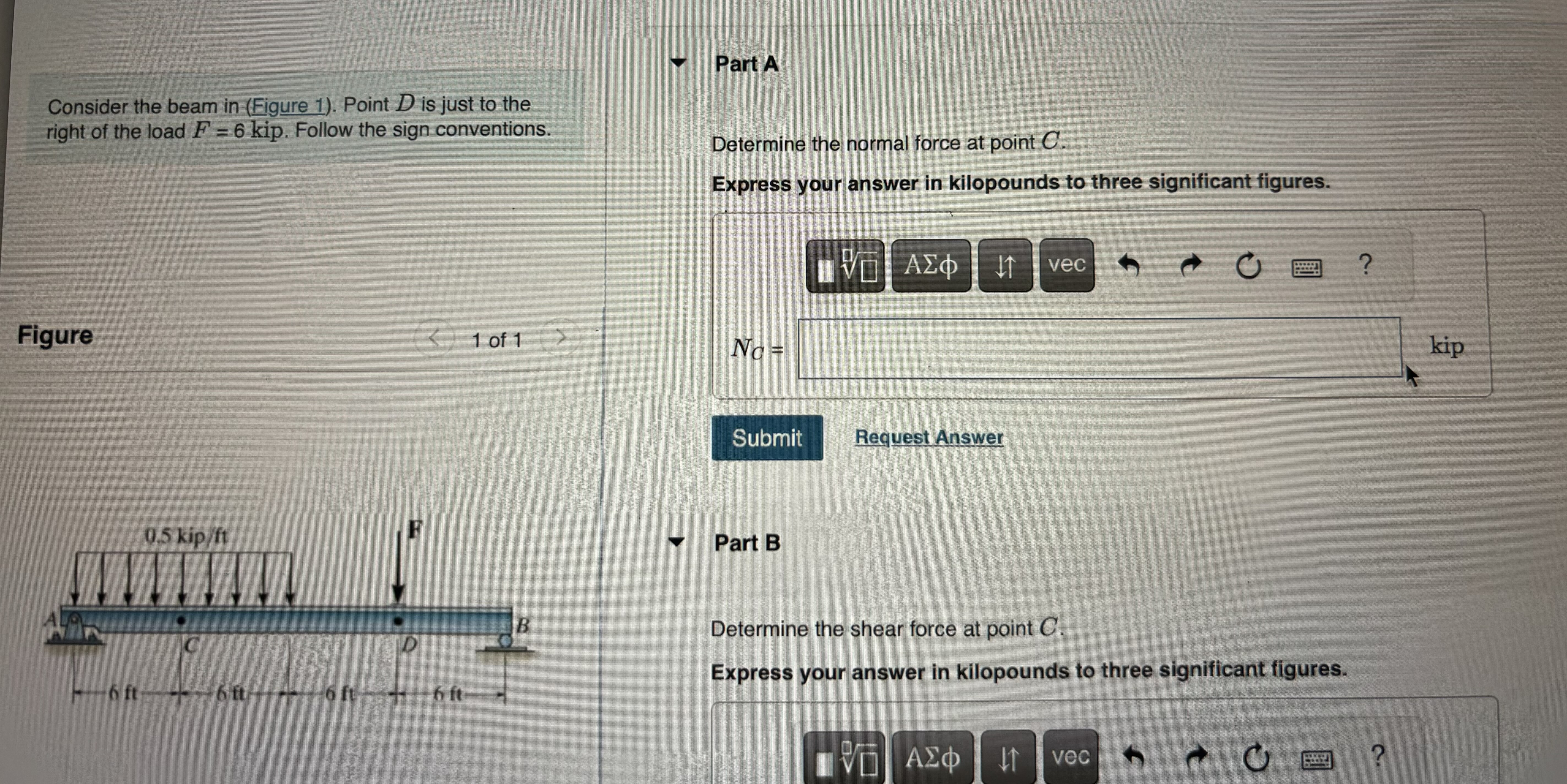 Part A Consider the beam in ( Figure 1 ) . Point