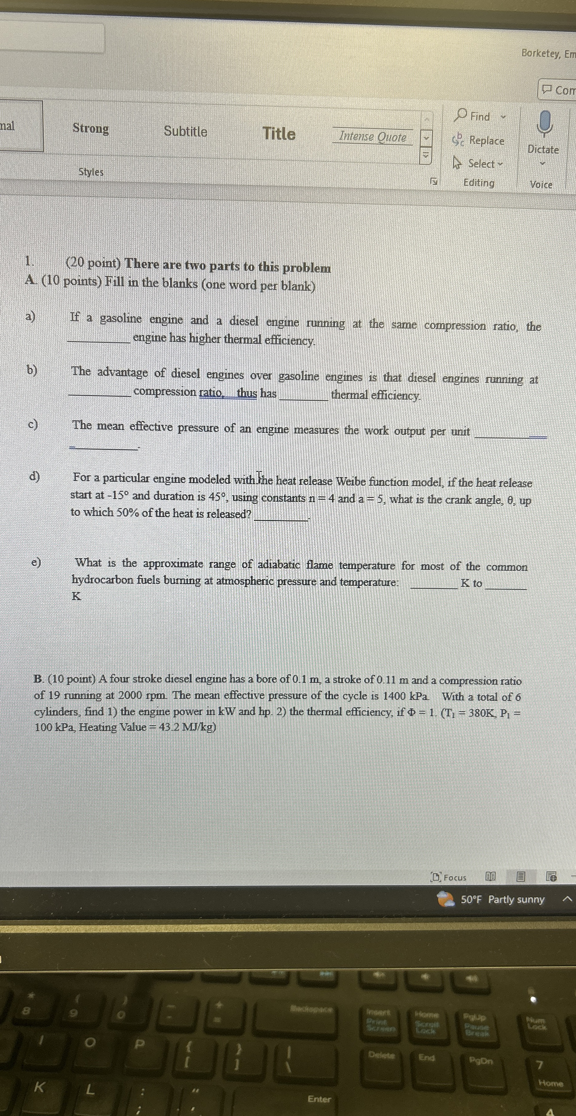Gasoline engine and doesel engine at same
