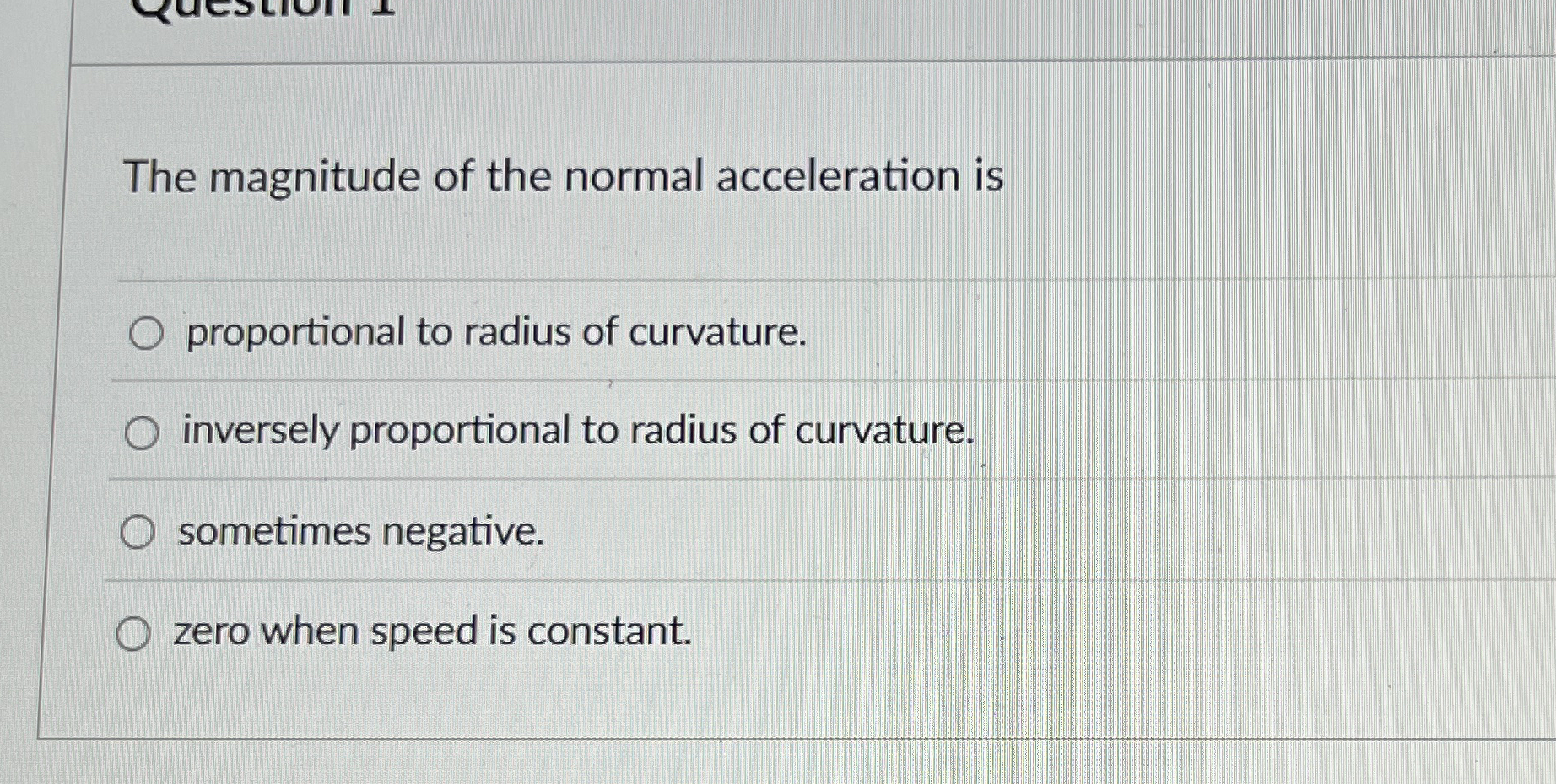 The magnitude of the normal acceleration is