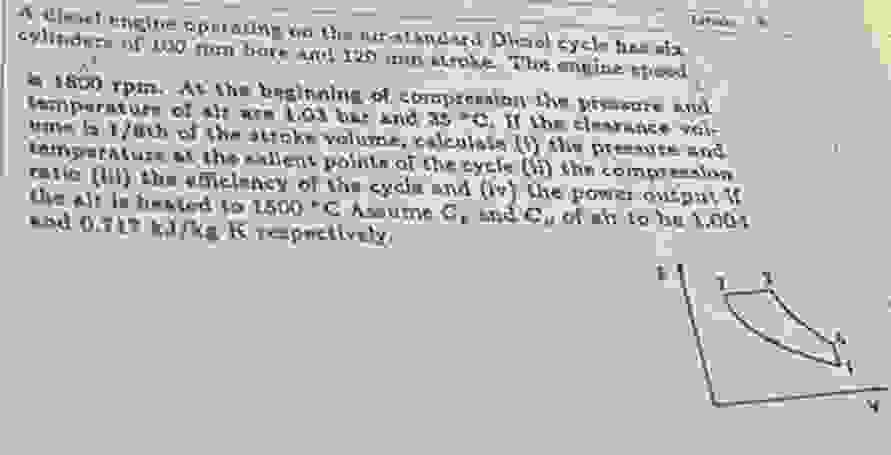 A diesel cngine operating on the air - standard
